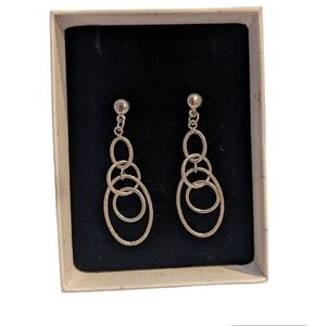 Pure silver chain/Round Model handmade earrings Fine elegant glamorous jewelry